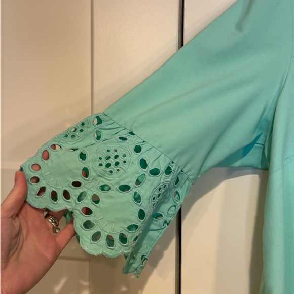 Blair Mint Green Eyelet Lace Tunic Top - Picture 6 of 7